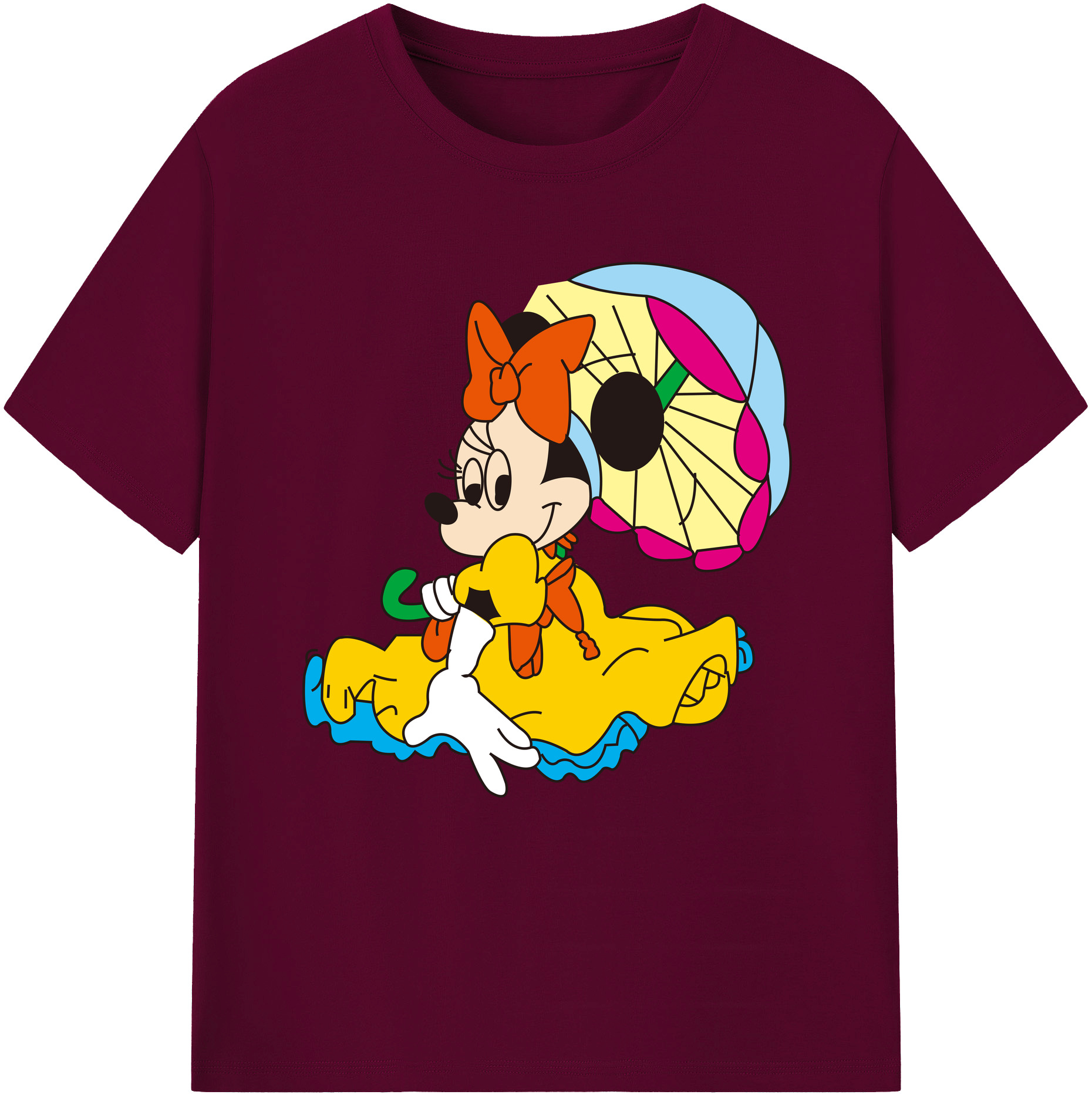 （画像用） ミッキーマウス Mickey Mouse レディースカジュアルプリントTシャツ（綿100％）